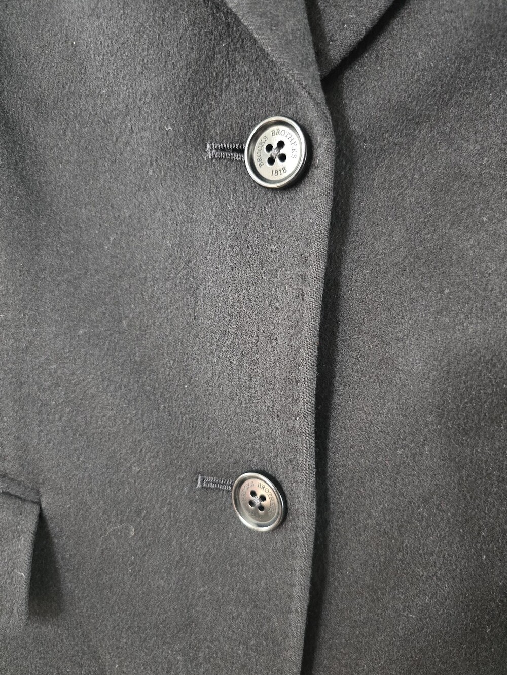 Loro Piana Brooks Brothers Two Button Cashmere Blazer Jacket Solid Black Size 2 - Picture 3 of 16